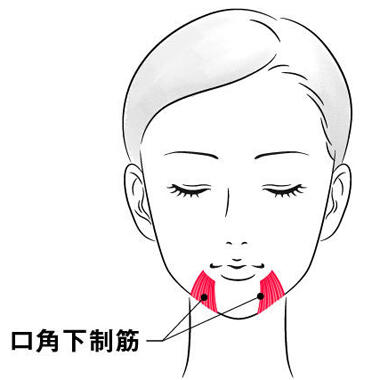 口角が下がってしまう原因のひとつに、「口角下制筋」が働きすぎている場合があります。