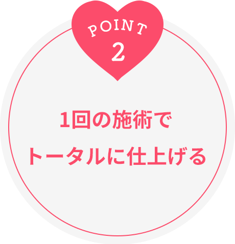 1回の施術でトータルに仕上げる