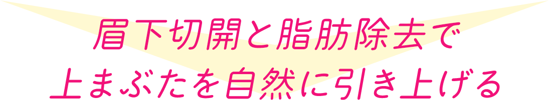 眉下切開と脂肪除去で上まぶたを自然に引き上げる